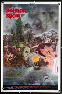 2o857 HORROR SHOW one-sheet '80 great art of Lugosi, Hitchcock, Karloff, Chris Lee, and many more!