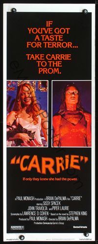 2o114 CARRIE insert '76 Stephen King, Sissy Spacek before and after her bloodbath at the prom!
