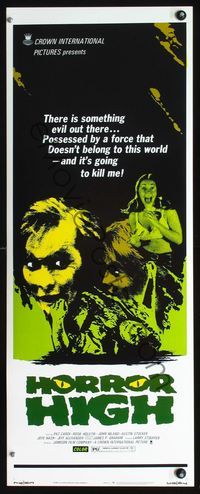 2o158 HORROR HIGH insert movie poster '74 something evil is out there and it's going to kill me!