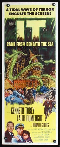 2o171 IT CAME FROM BENEATH THE SEA insert '55 Ray Harryhausen, a tidal wave of terror, cool art!
