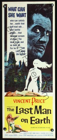 2o181 LAST MAN ON EARTH insert '64 AIP, Vincent Price is among the lifeless, cool sexy horror art!