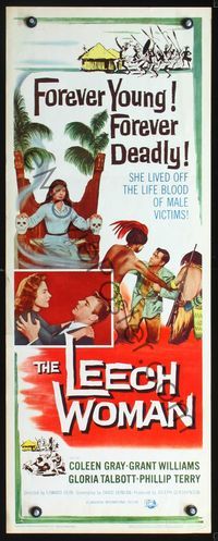 2o183 LEECH WOMAN insert '60 deadly female vampire drained love & life from every man she trapped!