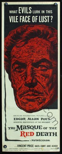 2o190 MASQUE OF THE RED DEATH insert poster '64 cool montage art of Vincent Price by Reynold Brown!