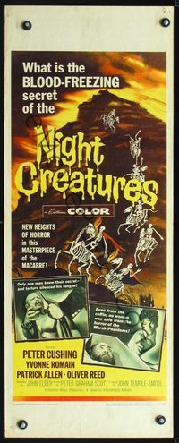 2o198 NIGHT CREATURES insert '62 Hammer, great horror art of skeletons riding skeleton horses!
