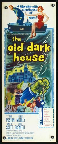 2o205 OLD DARK HOUSE insert poster '63 William Castle's killer-diller with a nuthouse of kooks!