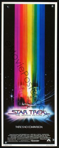 2o237 STAR TREK insert movie poster '79 William Shatner, Leonard Nimoy, great Bob Peak art!