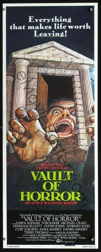 2o261 VAULT OF HORROR insert poster '73 Tales from Crypt sequel, cool art of death's waiting room!