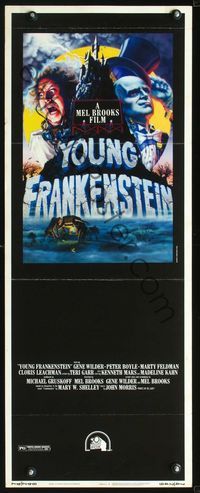 2o274 YOUNG FRANKENSTEIN insert movie poster '74 Mel Brooks, Gene Wilder, Peter Boyle, great art!