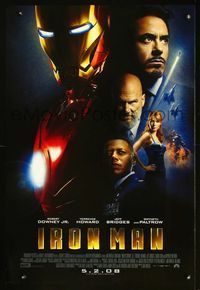 2o861 IRON MAN DS advance one-sheet movie poster '08 Robert Downey Jr. is Iron Man, Terrence Howard