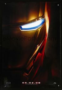 2o862 IRON MAN DS teaser one-sheet movie poster '08 Robert Downey Jr. is Iron Man, Terrence Howard