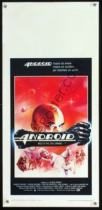 2o476 ANDROID Italian locandina poster '83 cool artwork of half-robot Don Keith Opper, Klaus Kinski!