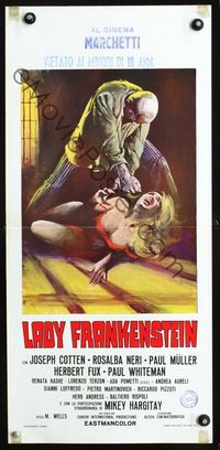 2o512 LADY FRANKENSTEIN Italian locandina '71 La Figlia di Frankenstein,art of monster & sexy girl!