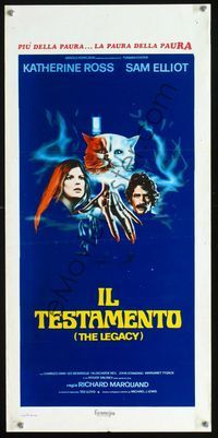 2o514 LEGACY Italian locandina movie poster '79 Katharine Ross, Sam Elliot, wild spooky cat artwork!