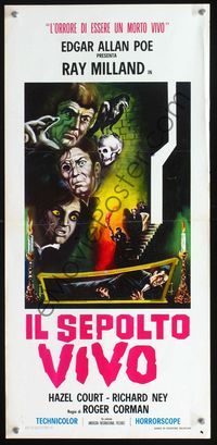 2o522 PREMATURE BURIAL Italian locandina R70 different art of Ray Milland buried alive by Symeoni!
