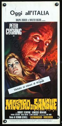 2o529 VAMPIRE-BEAST CRAVES BLOOD Italian locandina '69 cool art of crazed vampire by Casaro!
