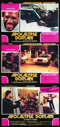 2o463 INVASION OF THE FLESHHUNTERS 3 Italian photobusta posters '80 Margheriti's Apocalypse Domani!