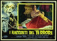 2o469 TALES OF TERROR Italian photobusta '62 great close up of Vincent Price levitating in bed!