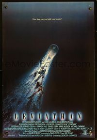 2o867 LEVIATHAN one-sheet movie poster '89 Peter Weller, deep ocean monster sci-fi!