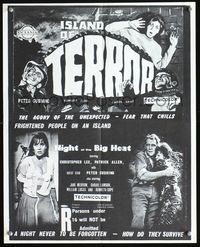 2o293 ISLAND OF TERROR/ISLAND OF THE BURNING DAMNED New Zealand poster '70s cool horror double-bill!