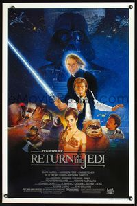 2o902 RETURN OF THE JEDI style B 1sh '83 George Lucas classic, Mark Hamill, Harrison Ford, Sano art!
