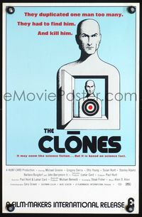 2o769 CLONES special 13x20 movie poster '73 sci-fi thriller, they duplicated one man too many!