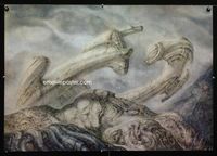 2o280 SPECIAL H.R. GIGER ALIEN signed & numbered 300/350 28x40 concept art '78 outside of ship!