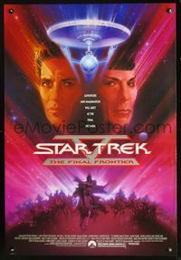 2o927 STAR TREK V one-sheet movie poster '89 William Shatner, The Final Frontier, cool Bob Peak art!