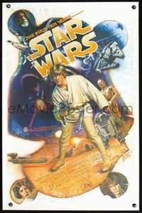 2o931 STAR WARS THE FIRST TEN YEARS signed kilian 1sh '87 cool Luke Skywalker art and signature by Drew Struzan!