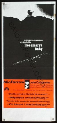 2o286 ROSEMARY'S BABY Swedish stolpe '68 Polanski, Mia Farrow, different image of carriage on hill!