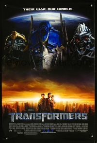 2o945 TRANSFORMERS DS advance one-sheet movie poster '07 Shia LaBeouf, Megan Fox