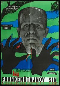 2o296 SON OF FRANKENSTEIN Yugoslavian poster '50s great image of Boris Karloff in full make up!