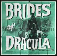 2p088 BRIDES OF DRACULA six-sheet '60 Terence Fisher, Peter Cushing as Van Helsing, wonderful art!