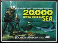 2p171 20,000 LEAGUES UNDER THE SEA British quad R70s Jules Verne classic, wonderful art of divers!