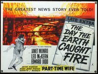 2p174 DAY THE EARTH CAUGHT FIRE British quad '62 really incredible best artwork of burning London!