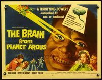 2p148 BRAIN FROM PLANET AROUS laminated half-sheet '57 he was the most feared man in the universe!