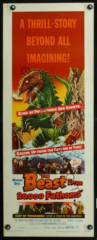 2p143 BEAST FROM 20,000 FATHOMS laminated insert '53 cool art of the king of prehistoric sea giants!