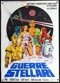 2p078 STAR WARS Italian 1panel R80s George Lucas classic, cool completely different art by Papuzza!