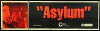 2p296 ASYLUM banner '72 c/u image of sexy Barbara Parkins grabbed by hand in wall while facing axe!