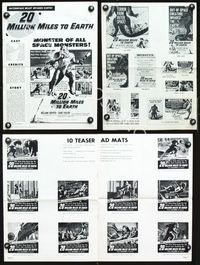 2p299 20 MILLION MILES TO EARTH movie pressbook '57 an out-of-space creature invades the Earth!