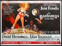 2p131 BARBARELLA subway poster '68 sexiest sci-fi art of Jane Fonda by Robert McGinnis, Roger Vadim