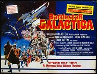 2p133 BATTLESTAR GALACTICA subway movie poster '78 great sci-fi montage artwork!