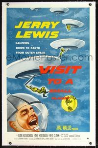2p031 VISIT TO A SMALL PLANET linen 1sh '60wacky alien Jerry Lewis saucers down to Earth from space!