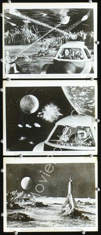 2q561 BATTLE IN OUTER SPACE 3 8x10 stills '60 Uchu Daisenso, Toho, cool special effects scenes!