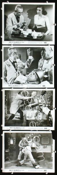 2q533 BRIDE OF THE MONSTER 4 8x10s '56 Ed Wood, Bela Lugosi, Tor Johnson, great images in lab!