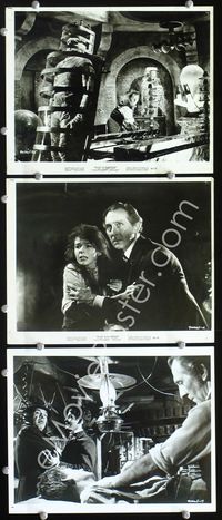 2q567 EVIL OF FRANKENSTEIN 3 8x10 movie stills '64 Peter Cushing & the monster in laboratory!