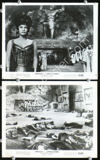 2q599 HERCULES & THE CAPTIVE WOMEN 2 8x10 stills '63 close up of sexy Fay Spain in cool temple!