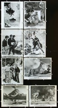 2q376 MYSTERIOUS ISLAND 9 8x10s '61 Ray Harryhausen, Jules Verne,, cool fx images plus poster art!