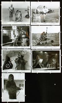 2q431 STAR WARS 7 8x10 stills '77 George Lucas classic, Luke Skywalker, Chewbacca, C-3PO, R2-D2