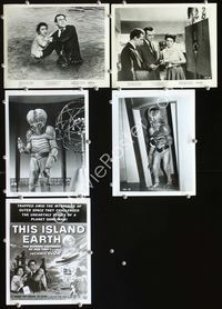 2q518 THIS ISLAND EARTH 5 8x10s '55 Jeff Morrow, Faith Domergue, 2 great alien images + poster art!