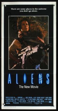 2q109 ALIENS Aust daybill '86 Cameron, there are some places in the universe you don't go alone!